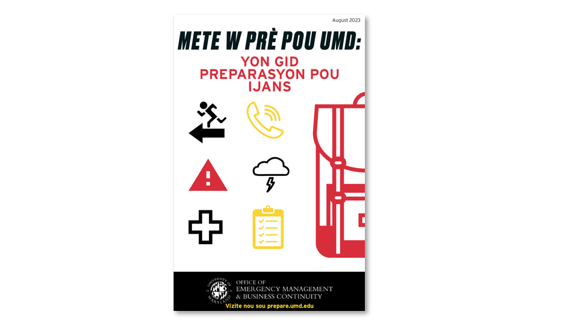 cover of be umd ready booklet in hatian-creole
